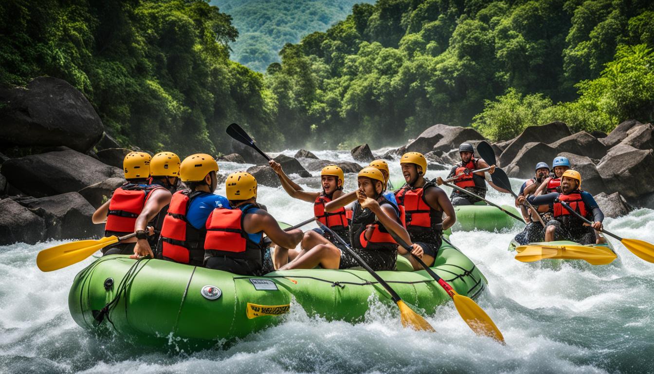 Group white water rafting