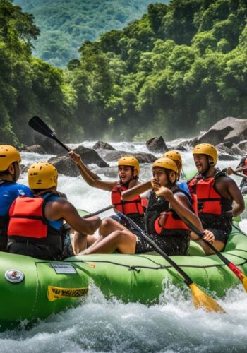 Group white water rafting