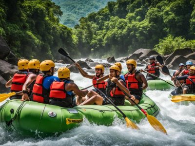 Group white water rafting