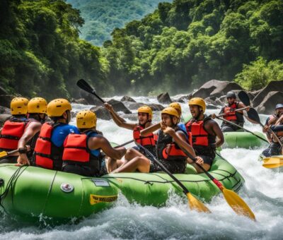Group white water rafting